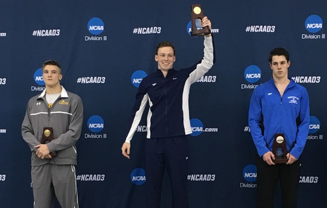 Oliver Smith Wins 50 Free National Championship to Lead Emory Men's Swimming on Day One